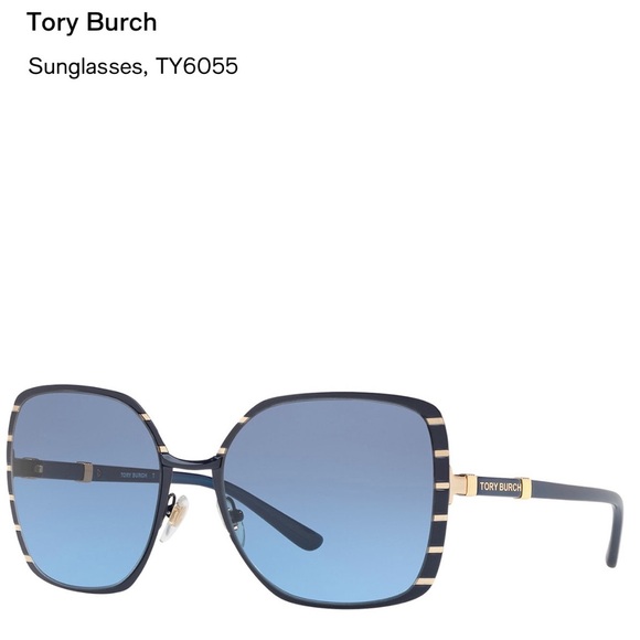 Tory Burch Accessories - Tory Burch Blue Gradient Square Sunglasses with Gold Accents 💙